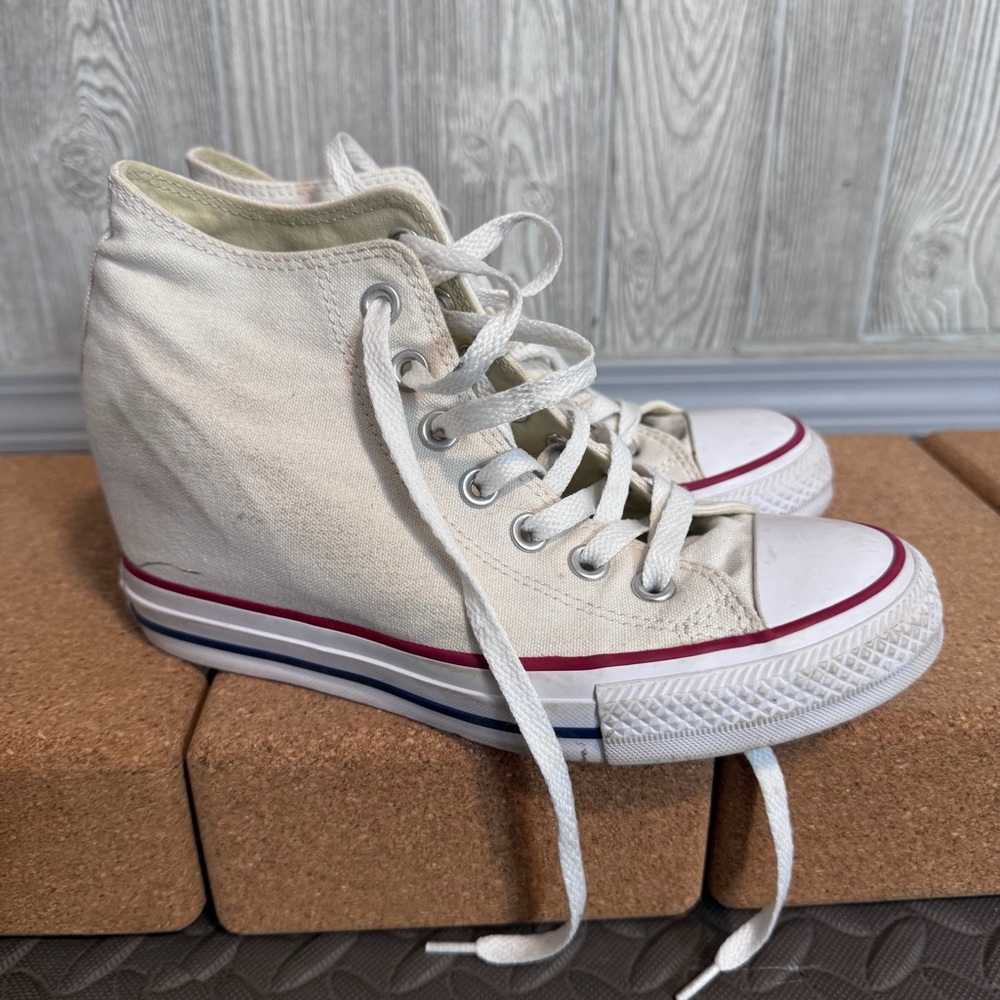 Converse White Wedge High-Top Sneakers